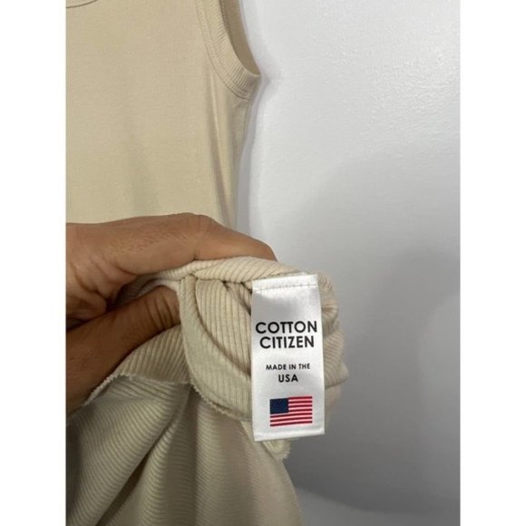Cotton Citizen Verona Soft Rib Raw Edge Midi Dress Women's Tan Size: S NWOT - Picture 7 of 9